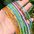 AsVrai U  2x4mm 95pcs Faceted Straight Tube Glass Beads for Jewelry Making Handmade DIY Bracelet Necklace Accessories