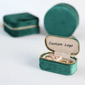 Custom Logo Kids Zipper Mini Travel Jewellery Case Gift Velvet Jewel Organizer Storage Small PU Leather Jewelry Box Necklaces