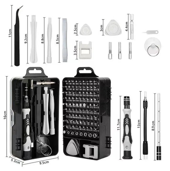 115 in 1 Precision Screwdriver Set Laptop Mobile Screwdriver Kit Magnetic Impact Driver Bits Set With Case Computer Repair Tool