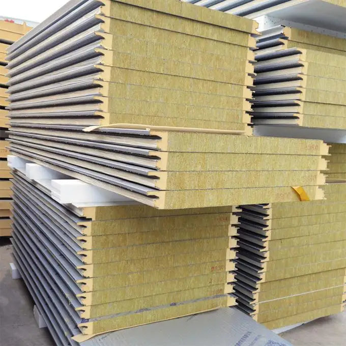 Canglong Modern Fireproof Galvanized Steel Soundproof Warehouse Wall Roofing Insulation Rock Wool Sandwich Panel CE Certified