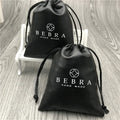 Black Soft Pu Leather Drawstring Pouch Jewelry Bag for Bracelets
