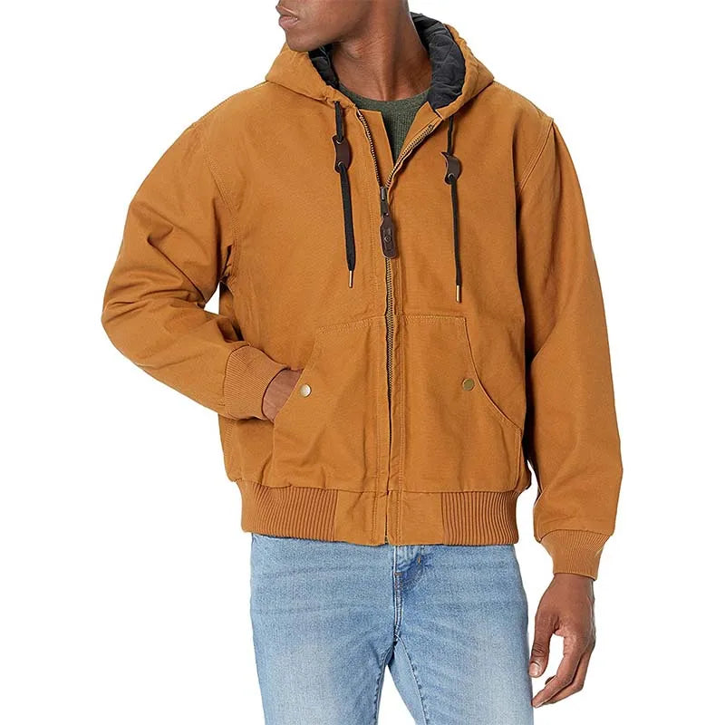 Winter Sports Jacke Gym Zipper Closure Jacket Men Elastic Cuffs Kurtka Hiking Warm Coat  Hooded Jackets for Man