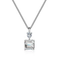 Luxury 925 Sterling Silver Link Chain Necklace with Square VVS Moissanite Diamond Pendant High-End Moissanite Necklaces