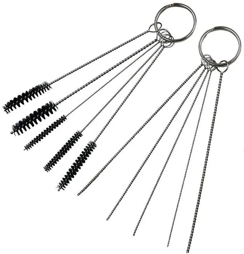 BT-66 Mini Airbrush Cleaning Brush Set Kit 10 PCS Including 5 Brushes and 5 Cleaning Pokers Makeup Tools