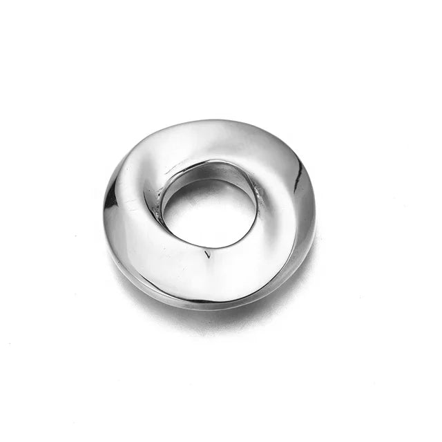 Yiwu Aceon Stainless Steel Casting DIY Jewelry Connector Mirror Polish 3D Twist Swirl Domed Washer Coin Charm