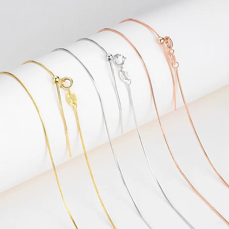 Wholesale 18 Inch S925 Sterling Silver Snake Chain Pin Adjustable Ball Choker Necklace DIY Jewelry Components Universal Chain