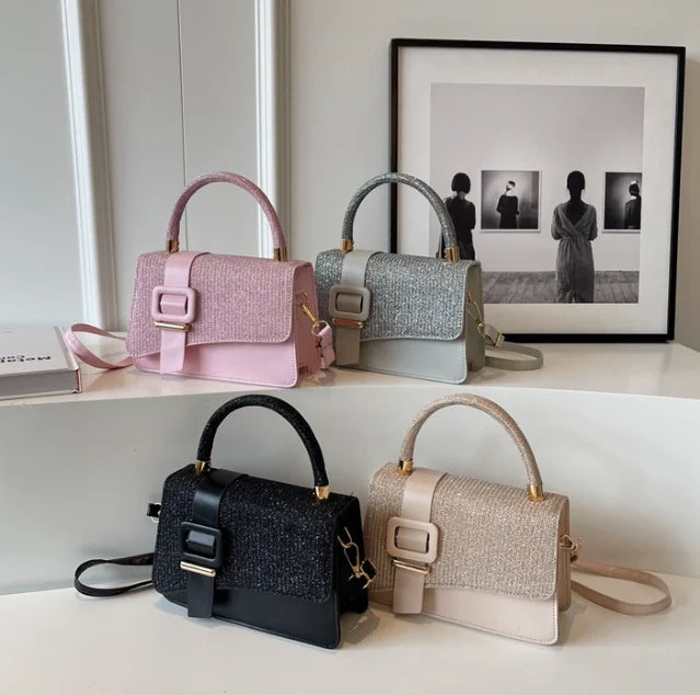 Women's New Fashion Square Handbag Lightweight Portable Small Crossbody Bag with Waterproof Durable PU Shoulder Bag