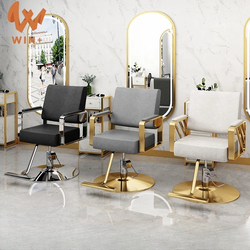 Wholesale Modern Black and Gold Hair Adjustable Height Barber Chairs Prices Salon Chair for Hair Stylist