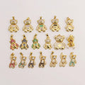 CZ8774 Dainty Fashion Popular Jewelry SUpplies Cute 18K Gold Plated CZ Diamond Cubic Zirconia Micro Pave Bear Charm Pendants