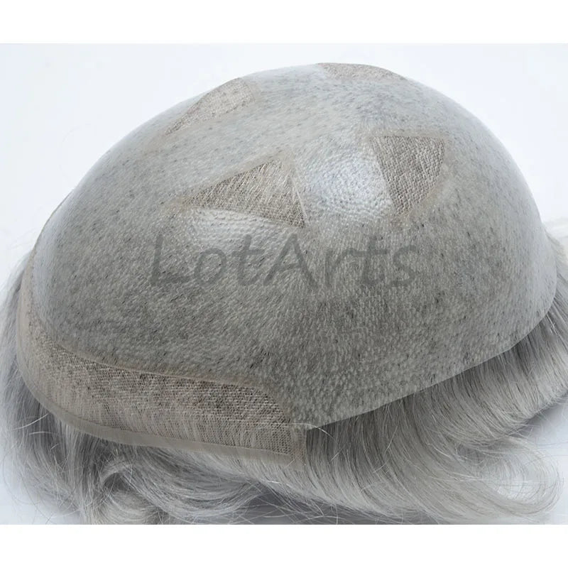 Virgin Human Hair Pu with Lace Front Toupee Cheap Toupee for Men
