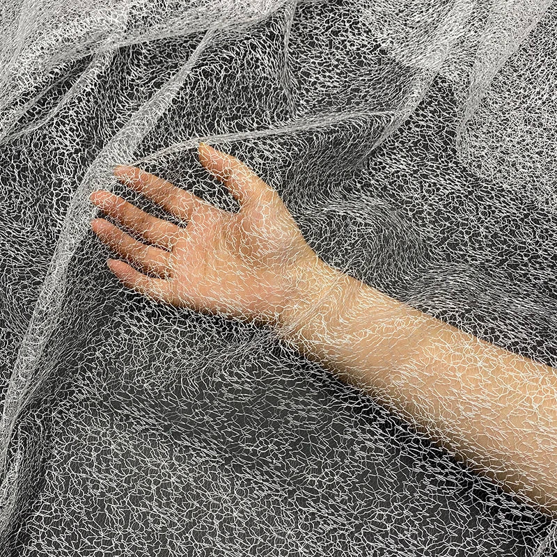 High Quality 63\" Tulle Fabric Soft Knitted Stretchy Mesh for Bridal & Girl's Garments Embroidery & Plain Design for Weddings