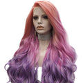 New Style Lace Front High Temperature Cosplay Heat Resistant Fiber Tinsel Colorful Synthetic Wig