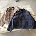 Custom Men's Zip-Up Denim Jacket 100% Cotton Utility Jacket with Stand Collar Washed Vintage Jean Jacket