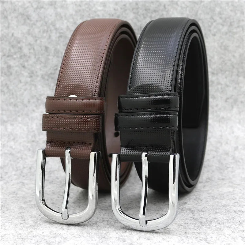 Fashion Male Pin Buckle Belt 33MM Alloy Wholesale PU Belts for Men YiWu LQbelt Factory Direct Sale