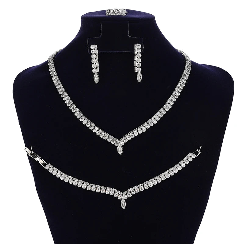 Fashion Jewelry Set Women Wholesale Mariquesa Shaped Dubai Cubic Zirconia Jewelry Set Bridal Casting Jewelry BN9249
