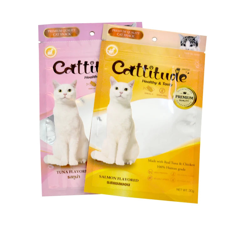 Custom Flat Bottom Stand up Pouch Zip Lock Compound Bag for Cat Dog Food Packing Plastic Pet Food Packaging Bag