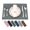 Placemats for Dining Table Non-Slip Faux Textured Leather Woven Place Mats Heat-Resistant Place Mat for Dining Table Decor