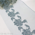 China Wholesale 27cm Wide Soft Tulle Lace Fabric Blue Embroidery Fancy Flowers Sexy Style for Women's Dress Lingerie for Bags