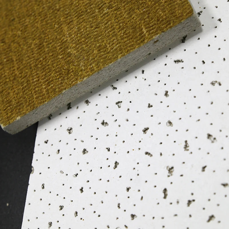 Acoustic Mineral Wool 2x2 595x595x12mm Ceiling Board RH70 Pinhole Modern Design Style Fireproof Square Tile for Hotel