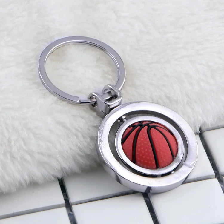 3D Sports Rotating Basketball Football Soccer Keychain for Men Keyring Ring Key Fob Ball Gifts Wholesale
