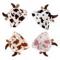 Animal Horn Cute Women Girls Winter Cow Pattern Print Fishman Fashion Hat Plush Fuzzy Cow Fluffy Bucket Hat Fur