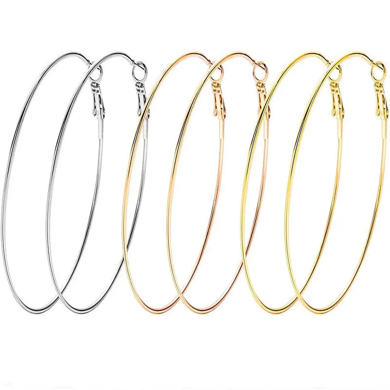 In Stock Aretes De Moda Fashion Fine Jewelry Earrings Wholesale18k Gold Plated Stainless Steel Hoop Earring for Women