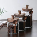 Wholesale Kitchen and Home Glassware Food Glass Container High Borosilicate Coffee Glass Jars Bottles With Wooden Lid and Spoon