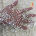 2022 New Style Eco-Friendly White Bridal Embroidered Cord Mesh Lace Fabric for Wedding Dress XM-BF0450