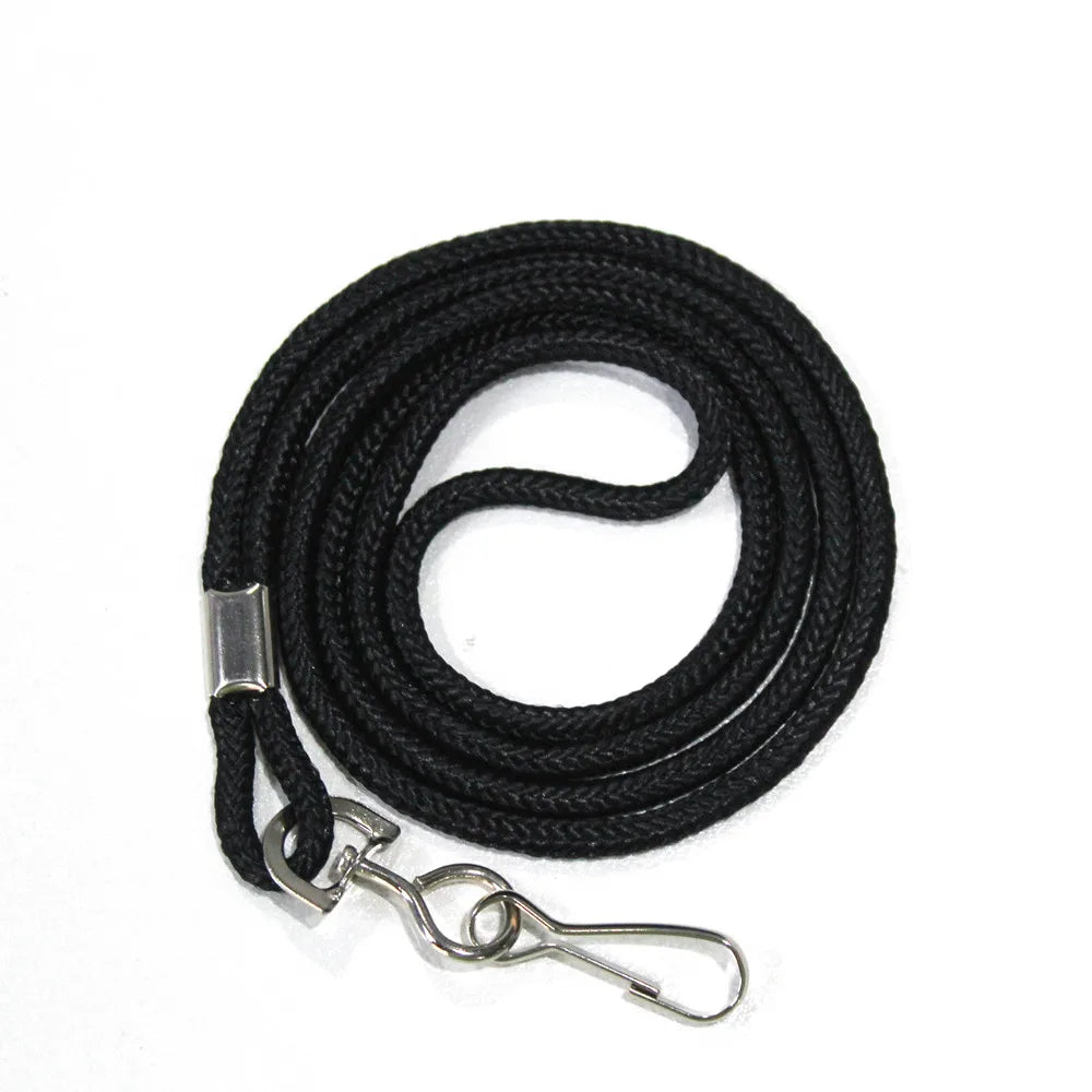 Bestom Economic Polyester 3mm Black Lanyard Factory Price Name Badge Holder Office Staff Visitor One Time Use