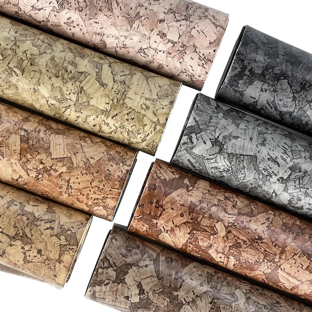0.7-0.8mm Leatherette Cork Leather Faux Leather Fabric Synthetic Leather for Diy Making Bag Shoes Crafts
