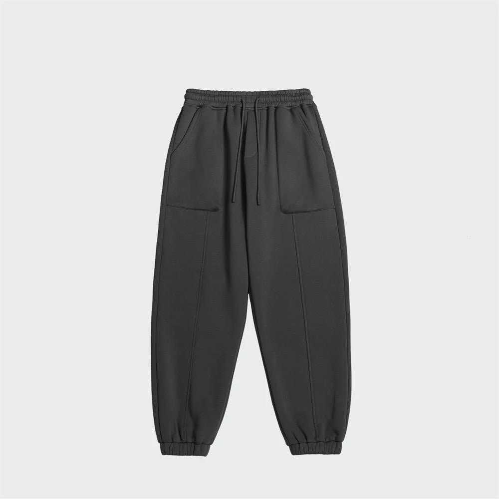 2021 2022 Custom logo Fleece Black Men Cargo Jogger Pants Men Streetwear Cargo Sweatpants
