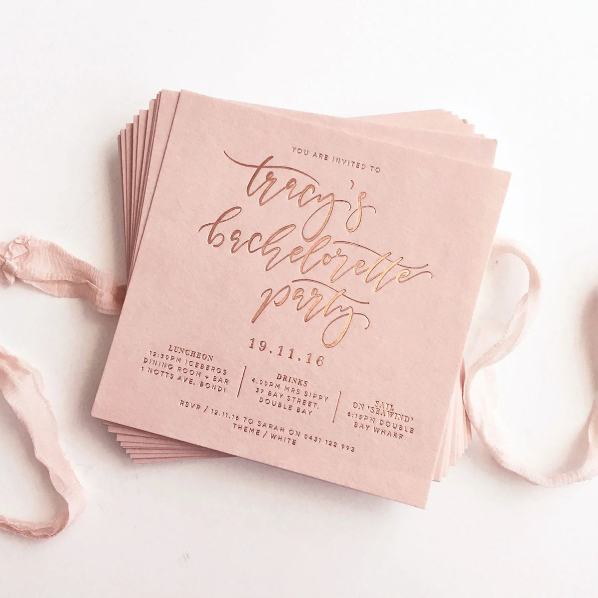 High-Quality Valentine's Day Luxury Hot Stamp Pink Thank You Cards for Business