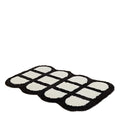 Minimalist Style Black Bath Rug 50*80ccm Super Soft Non-Slip Absorbent Quick Dry Checkered Bath Mat for Bathroom Bedroom Floor