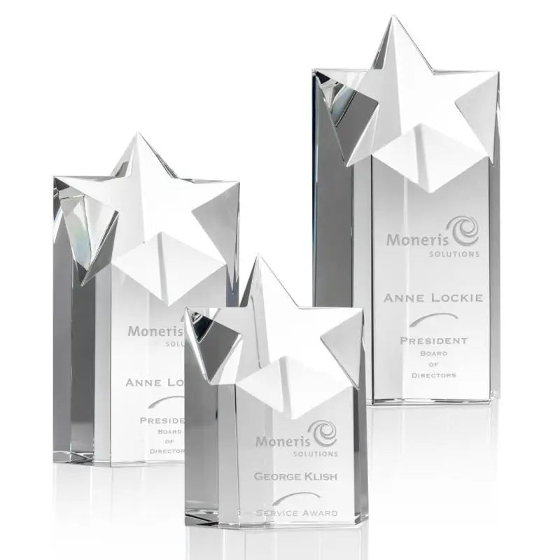 Adl Five-Pointed Star Acrylic Awards Crystal Glass Trophies for Anniversary Awards With High-Quality Customized Logo Words