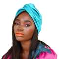 Twist Monochrome Double Layer Sleep Cap Silky Turban Head Wraps for Women