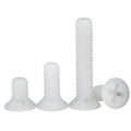 White Black Nylon Plastic Countersunk Flat Phillips Head Screws