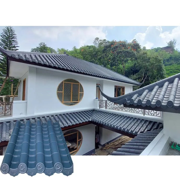 Temple Pavilion Villa Chinese Style Classic Roofing Shingles Polymer Traditional Roof Tiles for Antique Building MegaBDM