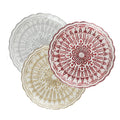 Factory Direct Eco-Friendly Handpainted Embossed Glass Charge Plate Dish Flat Bottom Gold Silver Rose Red Southwestern Style