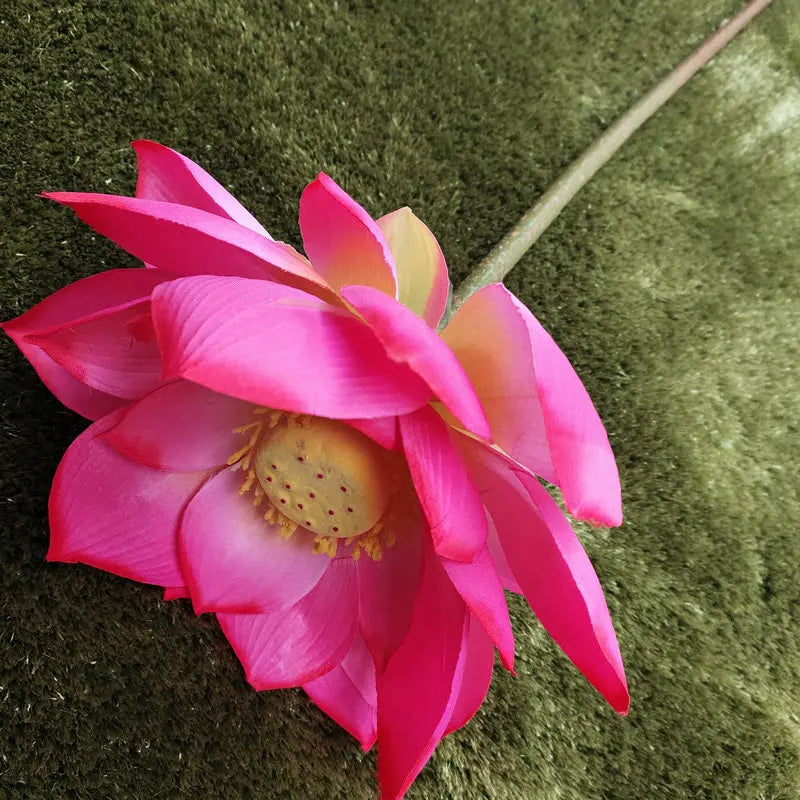 New Arrival N-0140 Artificial Faux Silk Lotus Flowers Water Lily Pad Simulation for Home Decor