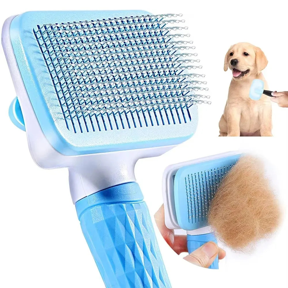 New Style Self Cleaning Dog Cat Grooming Brush  and Comb Pet Hair Deshedding