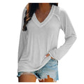 Fashion Women's T-Shirt Autumn and Winter New Basic Long-Sleeved Top for Femme V-Neck Loose Winter T-Shirts