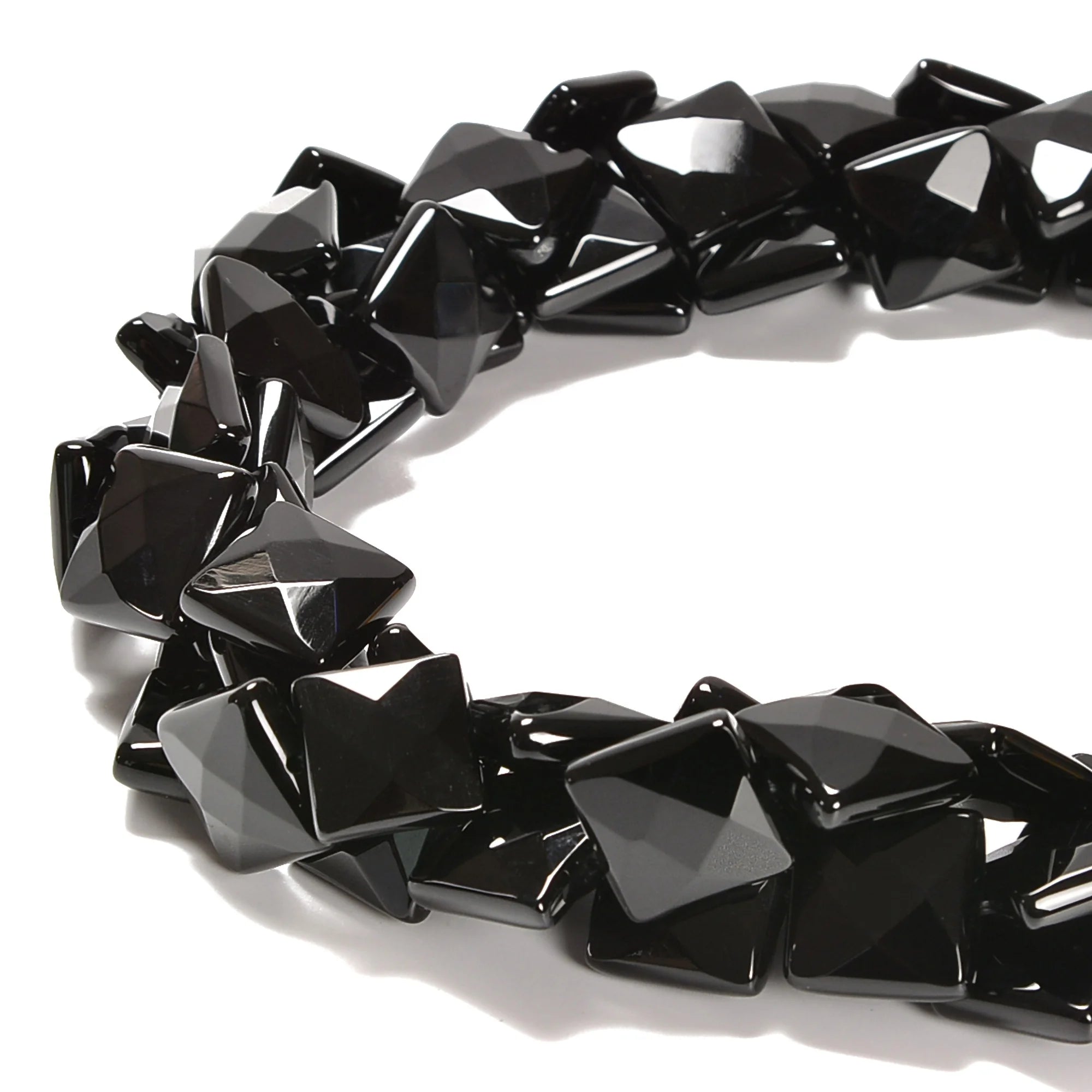 Hot Sale Black Onyx Faceted Square Gemstone Loose Beads Size 10mm 16mm for Jewelry Making