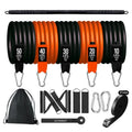 250lbs Portable TPE Latex Toning Tubes 15pcs Door Anchor Ankle Cuff Resistance Band Set Yoga Exercise Gear