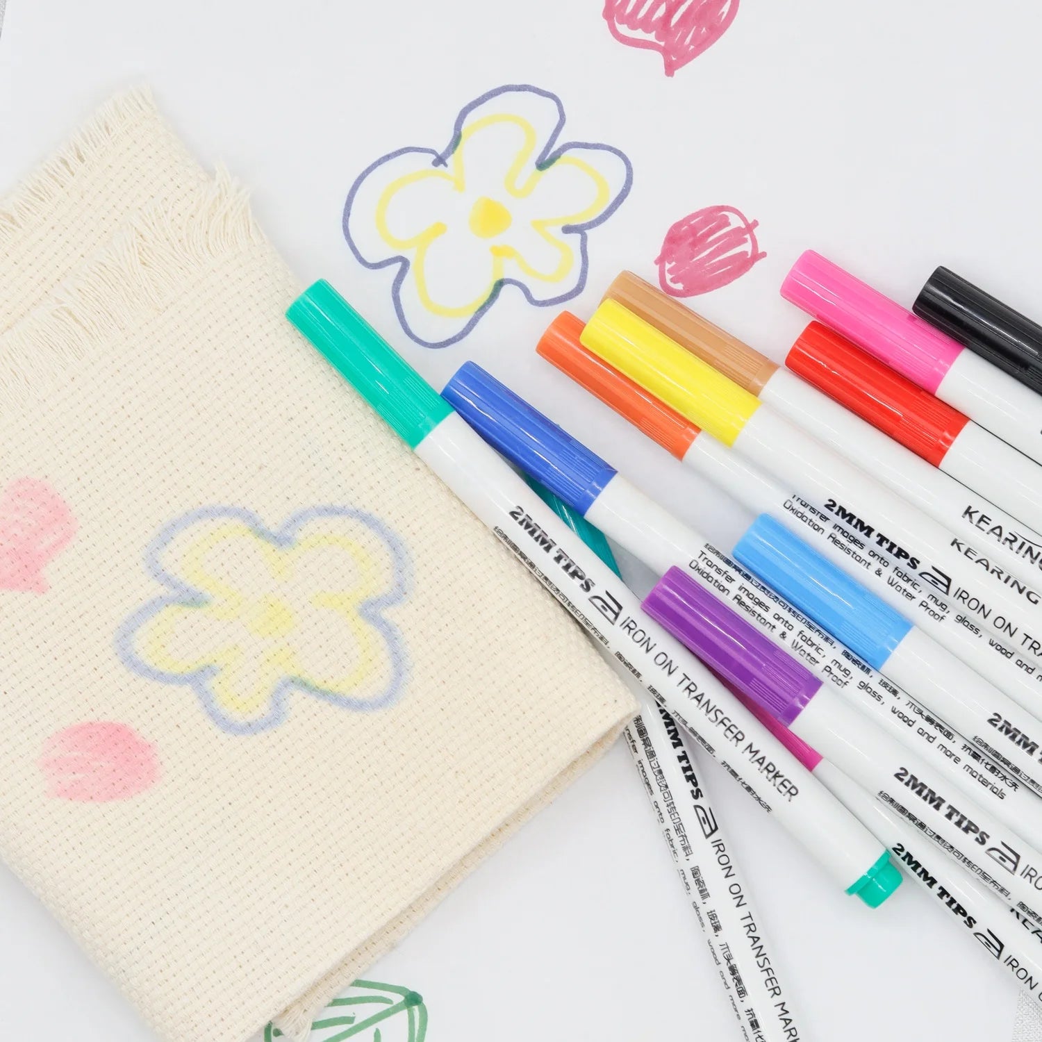 Plastic Iron-On Transfer Pen 12 Colors 2mm Tips