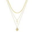 Dropshipping High Quality Snake Bones Necklace Jewelry 925  Sterling Silver Cross Circular Pendant 3 Layer Necklace for Women