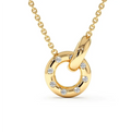 18K Gold Plated 925 Silver Brilliant Cut Zircon Interlock Necklace CROSS Chain Third Party Certified Fine Fashion Wedding
