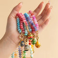 Handmade Beaded Flower Pendant Necklace Summer Beach Colorful Beaded Flower Necklaces