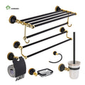 Luxury Black Gold Wall Mount Bathroom Accessories Set