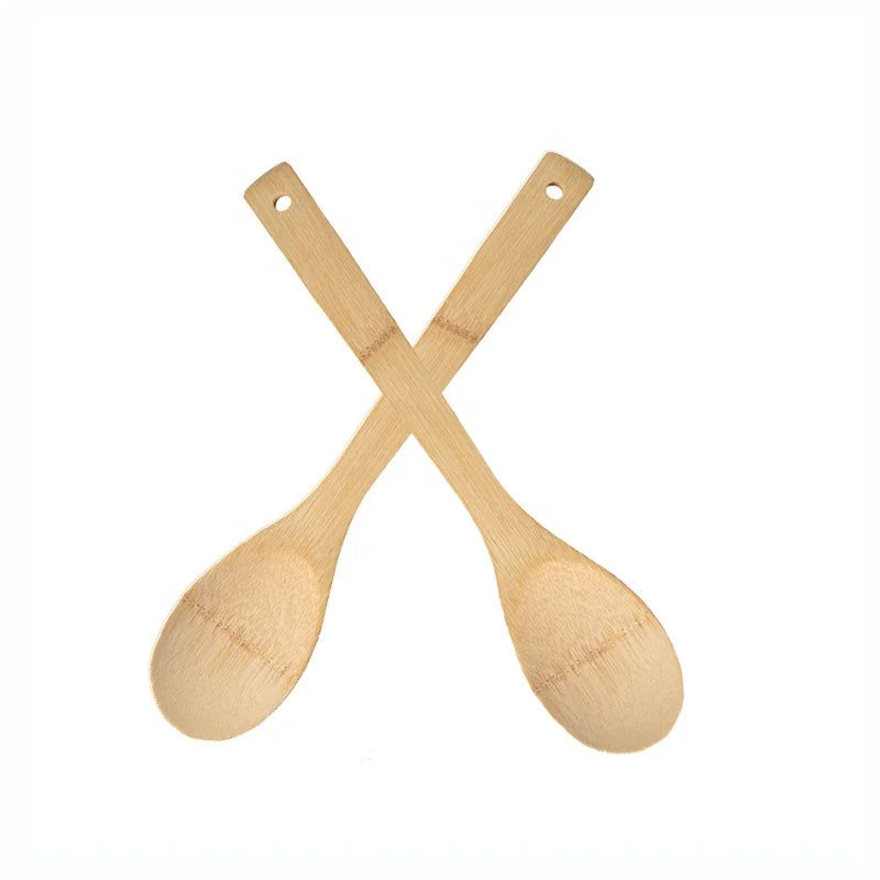 Wholesale 30cm Natural Bamboo Wooden Spatula Mixing Scoop Kitchenware Spoon for Kitchen
