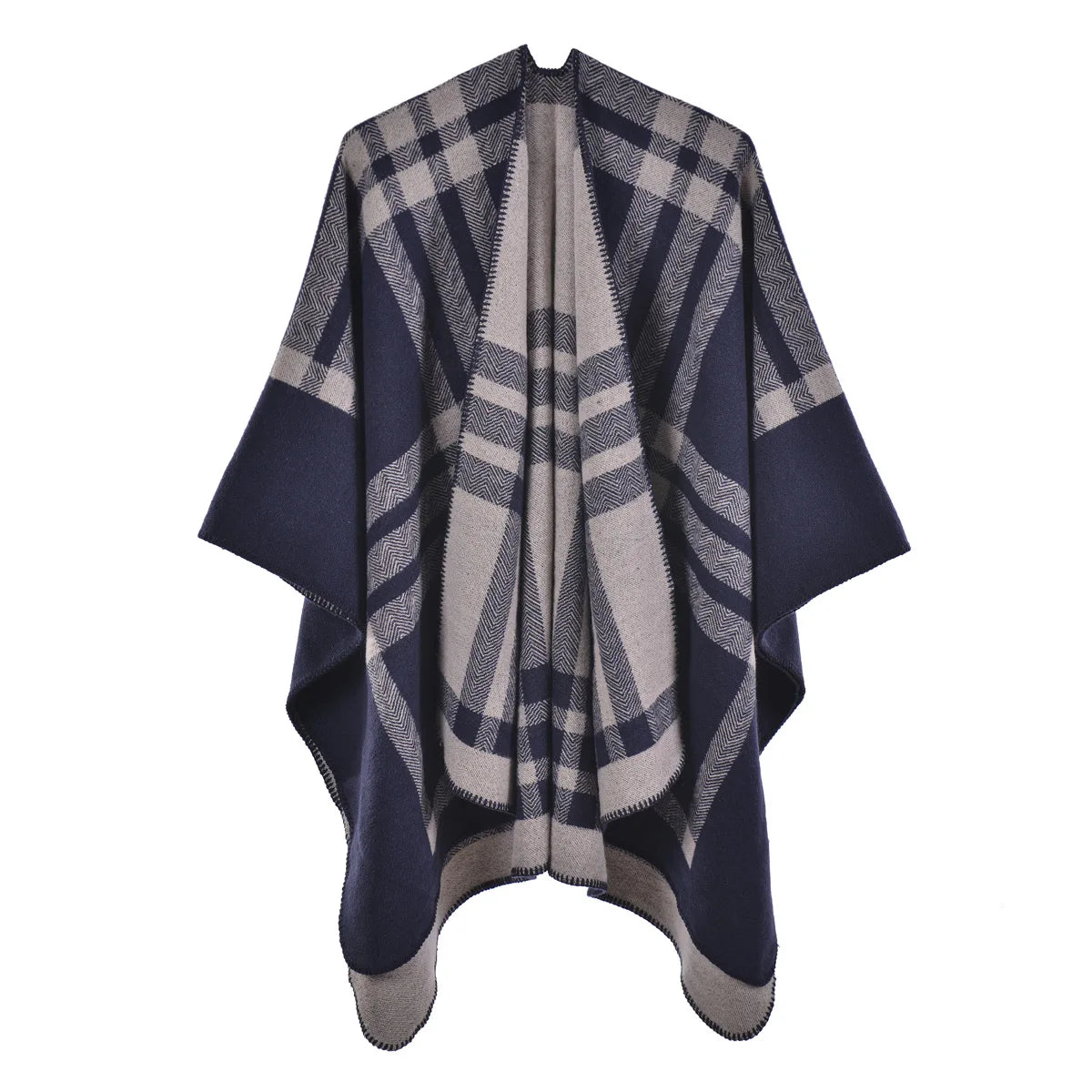 Wholesale 2024 Winter Fashion Ladies Cashmere Ponchos for Women Plaid Jacquard Pashmina Shawls Checkered Pattern Nepal Ponchos